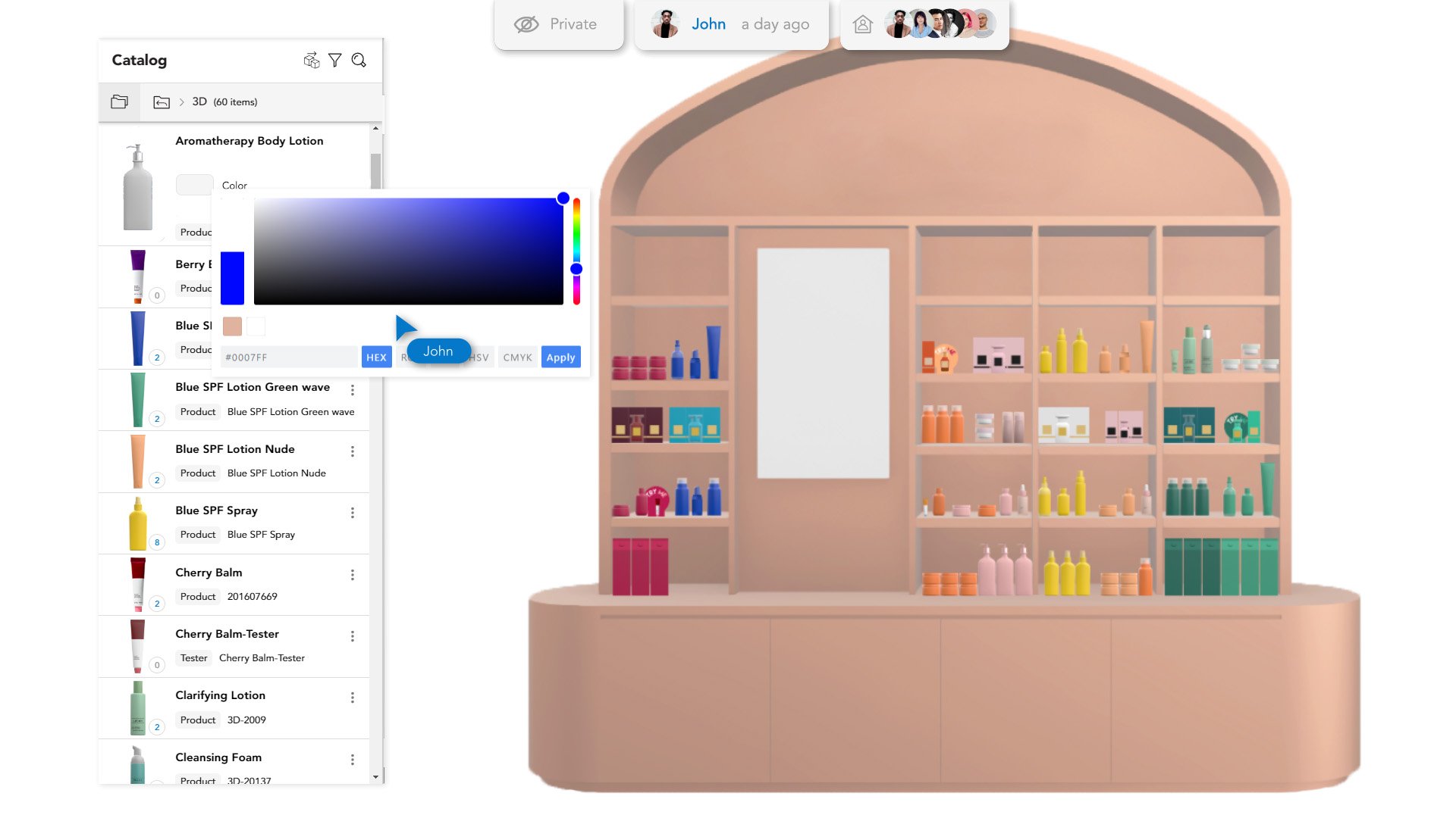 Cosmetic planogram tool to create beautiful guidelines